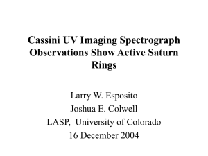 Cassini UV Imaging Spectrograph Observations Show Active Saturn Rings Larry W. Esposito