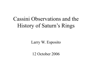 Cassini Observations and the History of Saturn’s Rings Larry W. Esposito