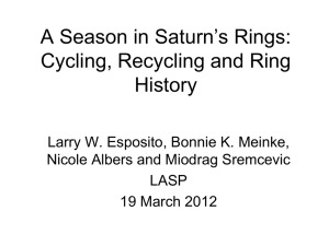 A Season in Saturn’s Rings: Cycling, Recycling and Ring History