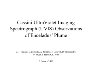 Cassini UltraViolet Imaging Spectrograph (UVIS) Observations of Enceladus’ Plume
