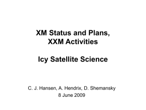 XM Status and Plans, XXM Activities Icy Satellite Science