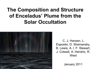 The Composition and Structure of Enceladus’ Plume from the Solar Occultation