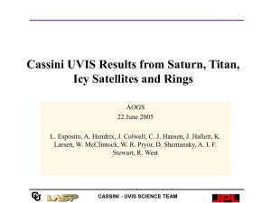Cassini UVIS Results from Saturn, Titan, Icy Satellites and Rings
