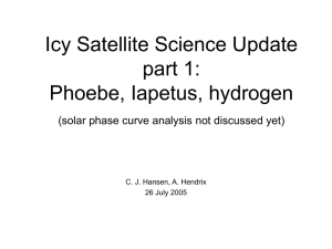 Icy Satellite Science Update part 1: Phoebe, Iapetus, hydrogen