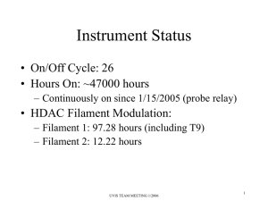 Instrument Status • On/Off Cycle: 26 • Hours On: ~47000 hours