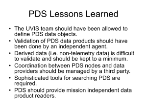 PDS Lessons Learned