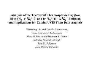 Analysis of the Terrestrial Thermospheric Dayglow of the N c’ (0) and b’