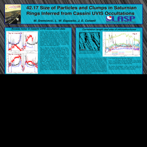 42.17 Size of Particles and Clumps in Saturnian  Rings Inferred from Cassini UVIS Occultations M. Sremčević, L. W. Esposito, J. E. Colwell Excess noise in Cassini UVIS occultation data