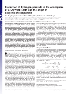 Production of hydrogen peroxide in the atmosphere oxygenic photosynthesis
