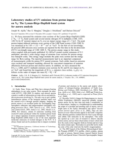 Laboratory studies of UV emissions from proton impact ‐Birge‐Hopfield band system