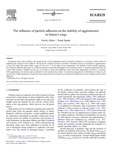 The influence of particle adhesion on the stability of agglomerates ,