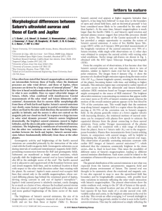 Morphological differences between Saturn’s ultraviolet aurorae and those of Earth and Jupiter ..............................................................