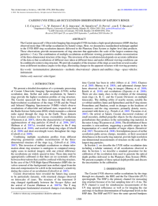 CASSINI UVIS STELLAR OCCULTATION OBSERVATIONS OF SATURN’S RINGS Colwell , ´