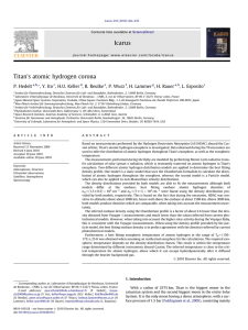 Titan’s atomic hydrogen corona P. Hedelt , , R. Reulke