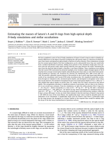 Estimating the masses of Saturn’s A and B rings from... N-body simulations and stellar occultations