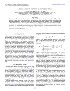 ATOMIC CARBON IN THE UPPER ATMOSPHERE OF TITAN Zhang ,