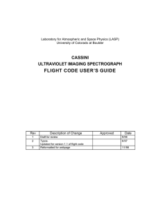 FLIGHT CODE USER’S GUIDE CASSINI ULTRAVIOLET IMAGING SPECTROGRAPH