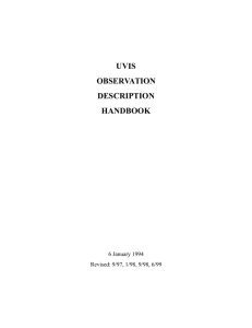 UVIS OBSERVATION DESCRIPTION HANDBOOK