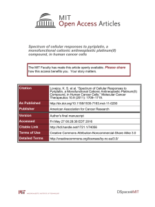 Spectrum of cellular responses to pyriplatin, a monofunctional cationic antineoplastic platinum(II)