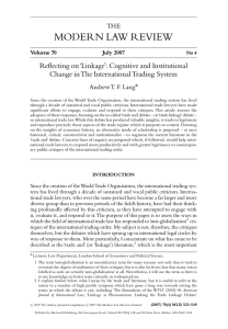 MODERN LAW REVIEW Re£ecting on‘Linkage’: Cognitive and Institutional THE