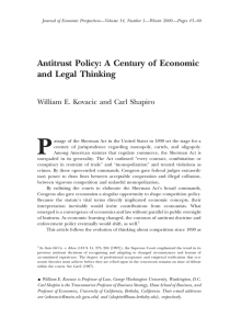 P Antitrust Policy: A Century of Economic and Legal Thinking