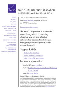 6 NATIONAL DEFENSE RESEARCH INSTITUTE The RAND Corporation is a nonprofit