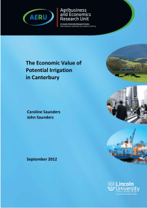 The Economic Value of Potential Irrigation in Canterbury Caroline Saunders