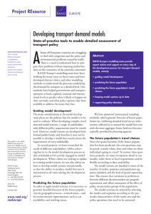 A Developing transport demand models Project REsource