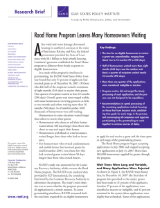 A Road Home Program Leaves Many Homeowners Waiting Research Brief