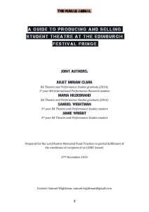 A GUIDE TO PRODUCING AND SELLING STUDENT THEATRE AT THE EDINBURGH