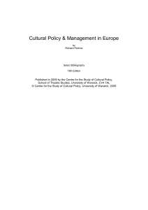 Cultural Policy &amp; Management in Europe