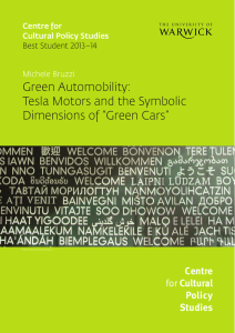 Green Automobility: Tesla Motors and the Symbolic Dimensions of “Green Cars” Centre
