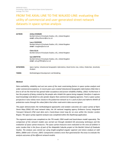 FROM THE AXIAL LINE TO THE WALKED LINE: evaluating the  utility of commercial and user‐generated street network 