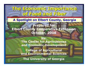 The Economic Importance of Food and Fiber Prepared for Elbert County Cooperative Extension