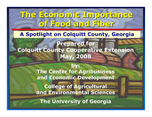 The Economic Importance of Food and Fiber Prepared for Colquitt County Cooperative Extension