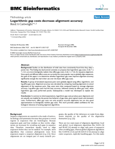 BMC Bioinformatics Logarithmic gap costs decrease alignment accuracy Reed A Cartwright* Methodology article