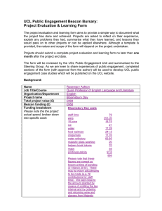 UCL Public Engagement Beacon Bursary: Project Evaluation &amp; Learning Form