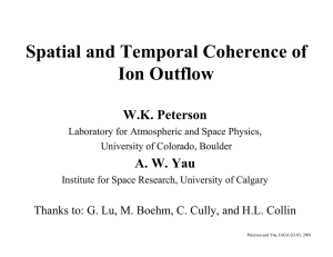 Spatial and Temporal Coherence of Ion Outflow W.K. Peterson A. W. Yau