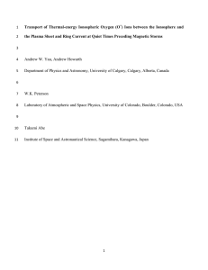 Transport  of  Thermal-energy  Ionospheric  Oxygen ... )  Ions  between  the  Ionosphere ... the Plasma Sheet and Ring Current at Quiet Times Preceding...