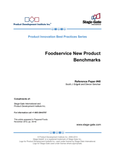 Foodservice New Product Benchmarks  Product Innovation Best Practices Series