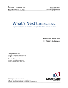 What’s Next?   : After Stage‐Gate P