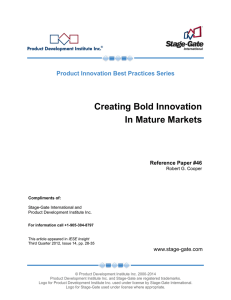 Creating Bold Innovation In Mature Markets  Product Innovation Best Practices Series