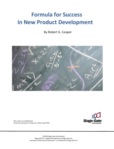      Formula for Success  in New Product Development