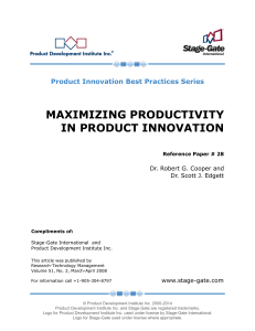 MAXIMIZING PRODUCTIVITY IN PRODUCT INNOVATION Product Innovation Best Practices Series