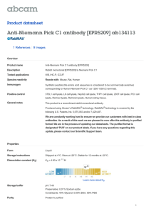 Anti-Niemann Pick C1 antibody [EPR5209] ab134113 Product datasheet 1 References 9 Images