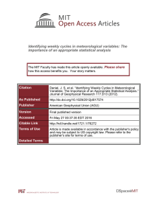 Identifying weekly cycles in meteorological variables: The