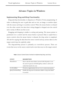 Advance Topics in Windows  Implementing Drag-and-Drop Functionality