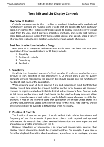 Text Edit and List-Display Controls  Overview of Controls