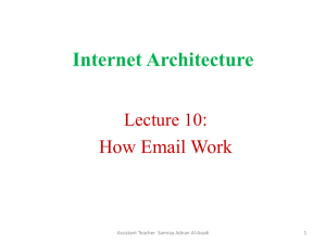 Internet Architecture : How Email Work Lecture 10