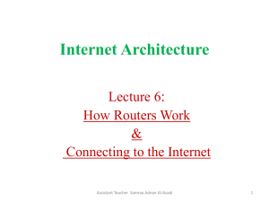 Internet Architecture : Lecture 6 How Routers Work